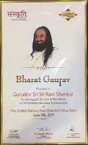 Sri Sri conferred the Bharat Gaurav Award 