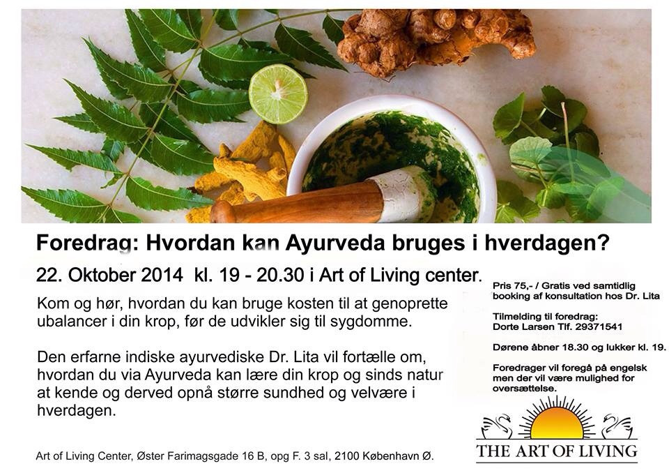 Foredrag om Ayurveda 22 oktober 2014