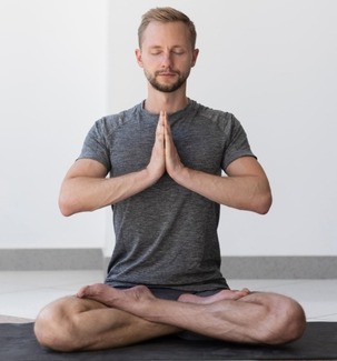 A female performing yoga asana