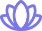 A purple lotus flower icon symbolizing purity and spiritual awakening in Art of Living's Sanyam meditation program