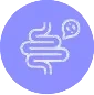 Purple icon representing good gut bacteria development