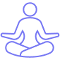 Purple colored outline of a person performing meditation