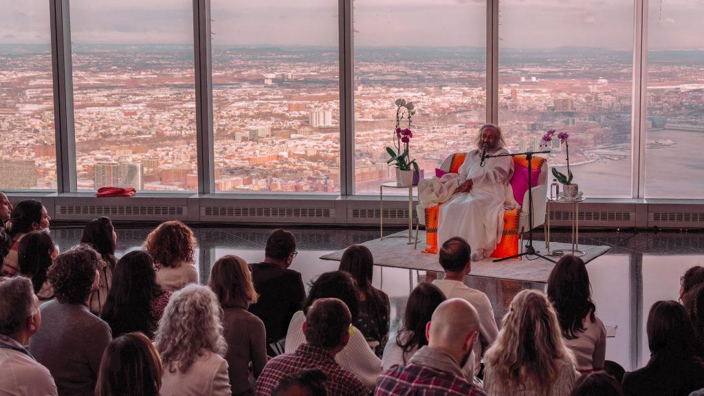 Gurudev leads world meditation day 2024 from WTC in NYC
