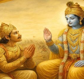 Bhagavad Gita Discourse during Mahabharata war