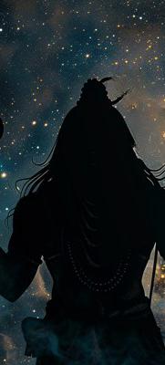 lord shiva on dark cosmic night