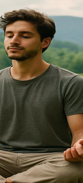 meditating man natural environment