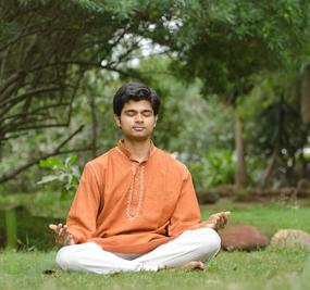 Yoga Siddarth meditating in Garden