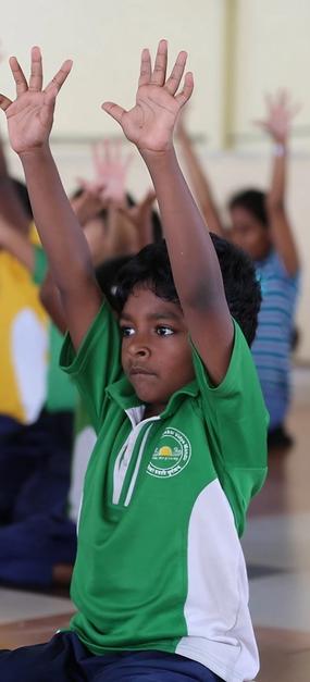 Kids doing yoga