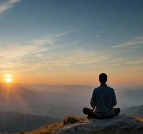 graduate programs banner meditation during sunset