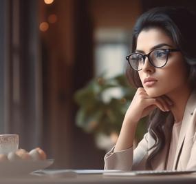 stressed woman in office