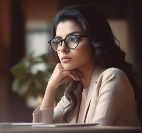 stressed woman in office