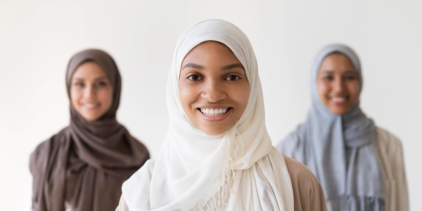 Young women smiling in confidence