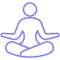 Meditation Purple colored outline of a person performing meditation