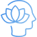 Minimalist illustration of a head with a lotus flower, associated with vagus nerve activation and deep rest