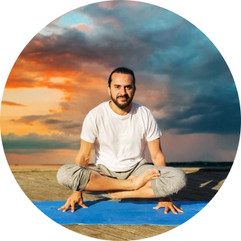 A man performing yoga showcasing balance and strength