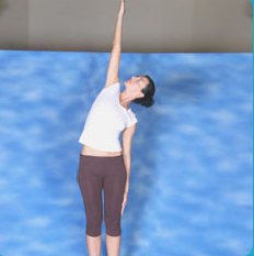 Konasana for legs, arms and abdominal organs standing sideways bending one arm konasana1