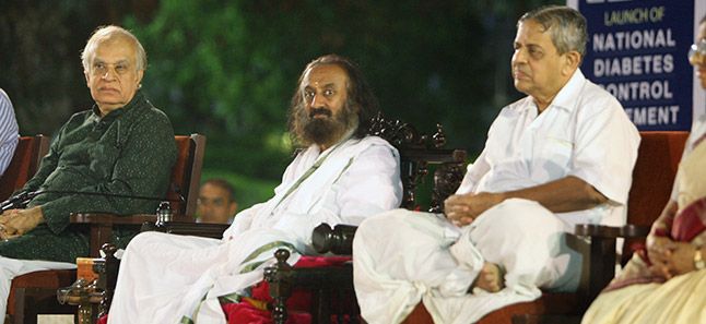 World Diabetes Day at Art of Living International Center with Gurudev Sri Sri Ravi Shankar, Dr D H Nagendra, Chancellor, SVYASA & Rajiv Malhotra