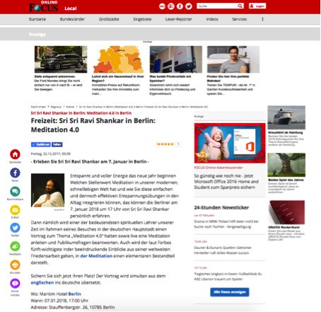 Sri Sri Ravi Shankar in Berlin