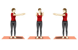 Katichakrasana (Standing spinal twist) yoga posture for seniors