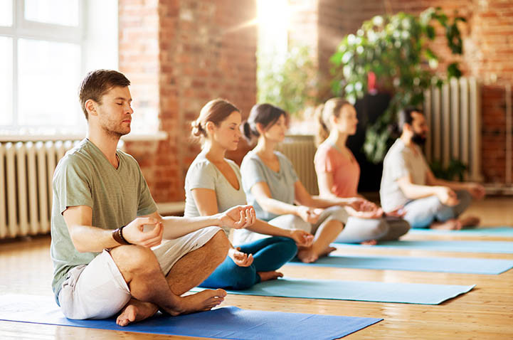 Meditation at yoga studio