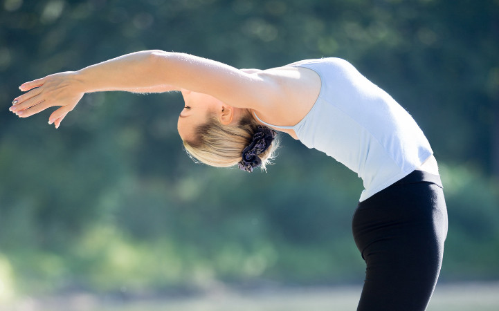 gently bend backwards