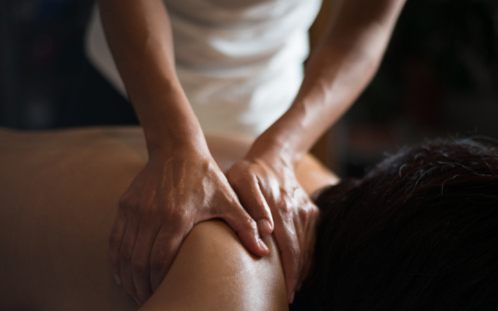hand massage with essential oils