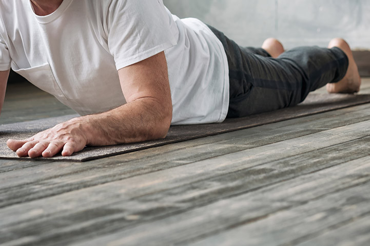 practicing yoga