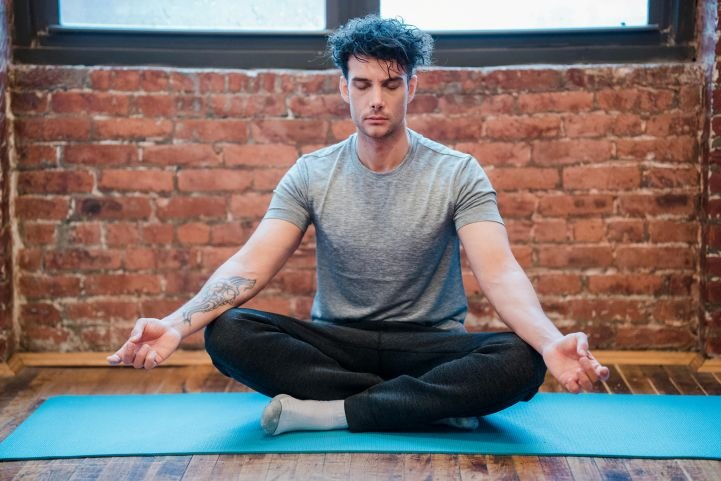 man practicing mindfulness meditation