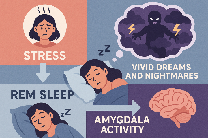 infographic depicting five ways dreams reflect stress levels