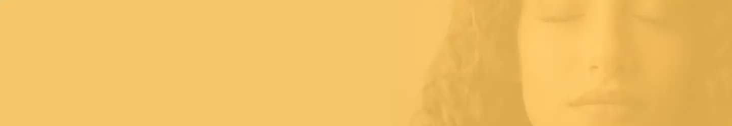 Hình nền có lớp phủ màu cam, bên phải là hình ảnh một người phụ nữ đang thiền định.