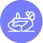 Purple icon of woman doing yoga