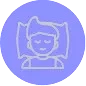 Purple icon representing quality and quantity of deep rest